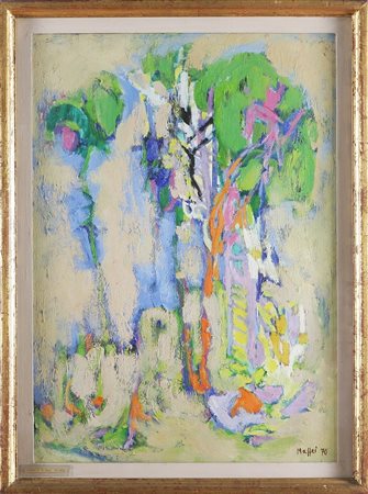 MAFFEI GINA (n. 1946) Un'apertura nel bosco. 1970. Olio su tela. Cm 50x70. Al...