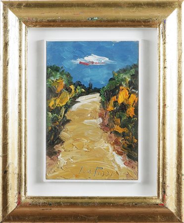 SCATIZZI SERGIO (1918 - 2009) Paesaggio. Olio su tavola. Cm 20x30. Al retro...