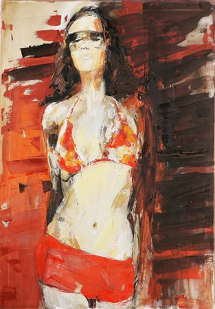 SLOVICKA KATARZYNA (n. 1967) Portret XX. 2009. Olio su tela. Cm 70x100. Al...