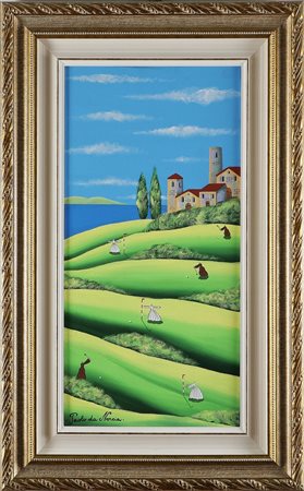 DA NORCIA PAOLO (n. 1953) Senza Titolo. Olio su tela. Cm 60x30. Al retro...