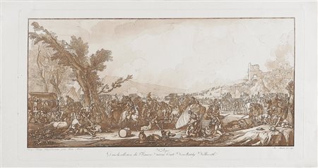 SCHMIDT JOSEPH (1750 - 1816) Stazionamento di un esercito. 1792. Acquatinta....