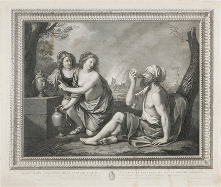 MORGHEN RAFFAELLO (1758 - 1833) Lot e le sue figlie. 1790. Acquaforte e...