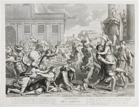 AUDRAN JEAN (1667 - 1756) Il ratto delle sabine. 1740. Acquaforte. Cm...