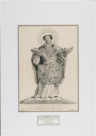 WISSCHER CORNELIS (1628 - 1670) San Werenfridus. 1650. Acquaforte. Cm...