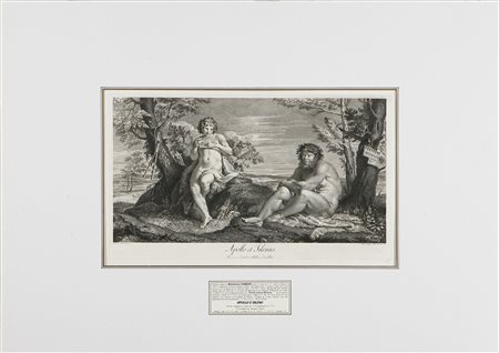 CUNEGO DOMENICO (1727 - 1803) Apollo e Sileno. 1772. Acquaforte. Cm 67,5x47....