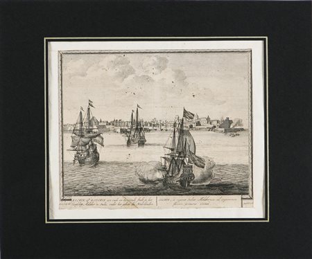 SCHENK PETER (1660 - 1718) Azione navale contro Kochin, sulla costa...