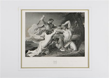 DOO GEORGE THOMAS (1800 - 1886) Il combattimento. 1848. Bulino. Cm 61x45,7....