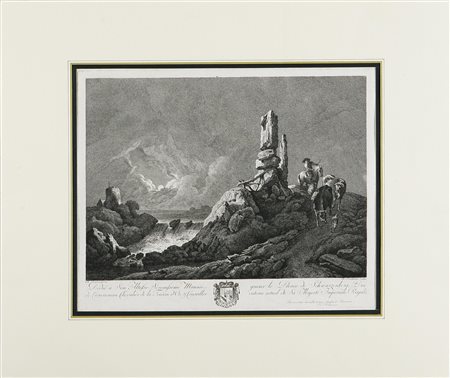 PONHEIMER KILIAM (1757 - 1828) Paesaggio al chiaro di luna. Acquaforte. Cm...