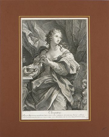 FREY JAKOB (1681 - 1752) Cleopatra. 1720. Acquaforte. Cm 25,3x37,6. Incisione...