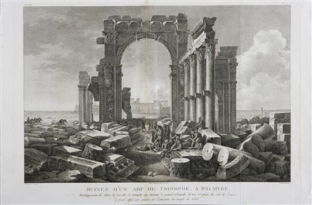 DESMAISONS PIERRE EMILIEN (1812 - 1880) Rovine dell'Arco di Trionfo a...