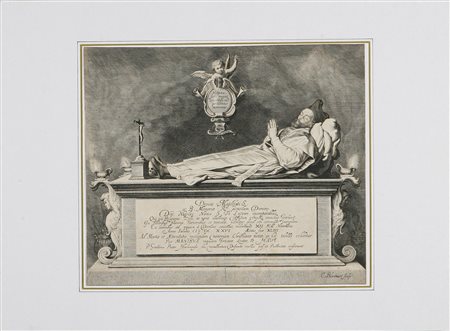 BLOEMAERT CORNELIS (1603 - 1684) Monumento sepolcrale. 1626. Bulino. Cm...