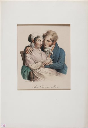 BOILLY LOUIS-LEOPOLD (1761 - 1845) Il nono mese (le Neuvieme Mois). 1827....