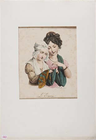 BOILLY LOUIS-LEOPOLD (1761 - 1845) L'invidia (L'Envie). 1827. Litografia. Cm...