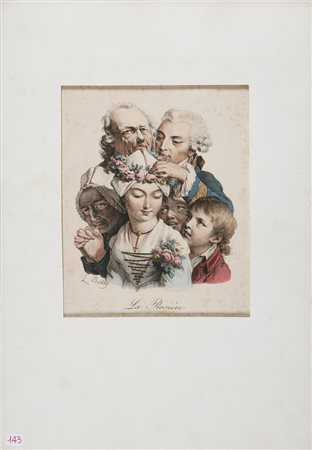 BOILLY LOUIS-LEOPOLD (1761 - 1845) La rosiere. 1827. Litografia. Cm...