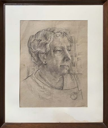 Emilio Greco ( Catania, 1913- Roma,1995). Ritratto di donna. 41x31, disegno a...