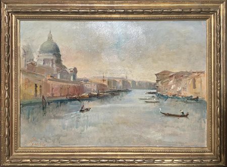 Pittore italiano del XX Secolo, Laguna di Venezia. 42,5 X 47 Olio su tela....