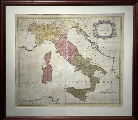 "Carte D’Italie 1755, Thomas Kitchin (Regno Unito 1718-1784). Cm 50x58,...