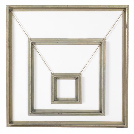 PAOLO ICARO Torino 1936 In contro Albers, 1971 metallo e corda cm. 80x80,...