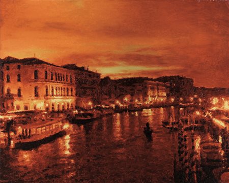 LUCA PACE Roma 1968 Tramonto veneziano B4, 2008 olio su tela cm. 40x50,...