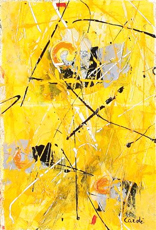 FERNANDA CARDE’ Piccolo giallo, 2011 tecnica mista su tela cm. 30x20, firma...