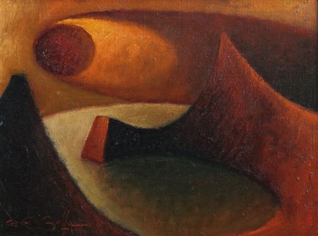 GIOVANNI BOFFA Torino 1935 Composizione olio su tela cm. 30x40, firma in...