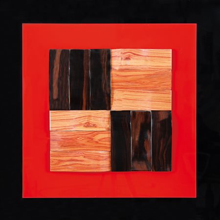 FRANCO RINALDI Roma 12/1938 EBR2 131, 2011 plexiglass e legno cm. 65x65,...