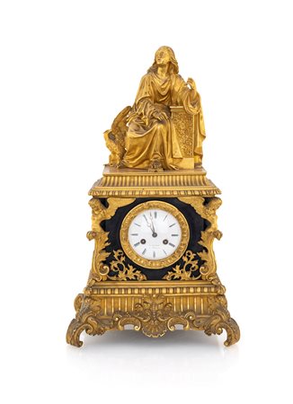 Orologio in bronzo dorato, Francia XIX secolo