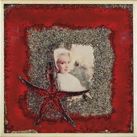 OMAR RONDA Biella 1947 Marilyn Frozen 2005 fotografia e silicone, 50x50 firma...