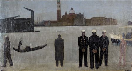 GUIDO CADORIN Venezia 1892 - 1977 San Giorgio Maggiore 1951 olio su tela,...