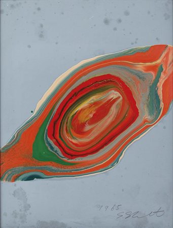 SHOZO SHIMAMOTO Osaka (Giappone) 1928 Uzumaki 1965 smalti su cartone, 36x27...