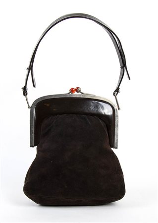 CHARLES JOURDAN<br>BORSA IN CAMOSCIO E PELLE<br>Inizio anni 70	