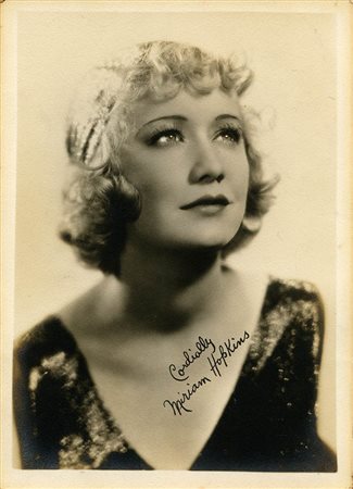 Fotografia con autografo di Miriam Hopkins, 1930 circa