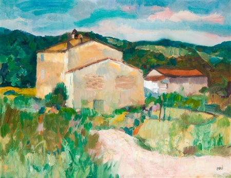 SAVINO LABÒ (1899-1976) - Paesaggio toscano (Lucchesia)