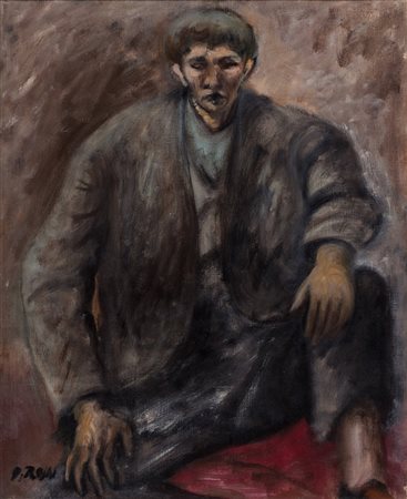 Ottone Rosai (Firenze  1895-Ivrea 1957)  - Ragazzo seduto, around 1948