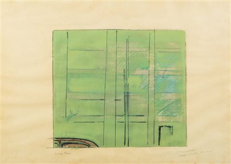 Cesare Tacchi (Roma 1940-2014)  - Zona residenziale paesaggio col verde, 1963/'64