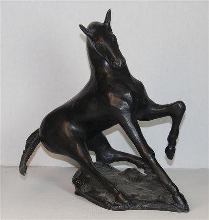 ALIGI SASSU (MILANO 1912-POLLENCA 2000) Cavallo Scultura in bronzo Anni 80...