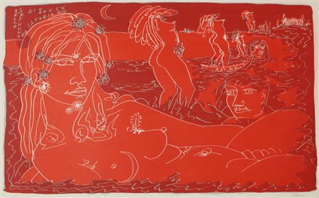TONO ZANCANARO (PADOVA 1906-PADOVA 1995) Rosso Serigrafia Dim. 50x70 Tiratura...