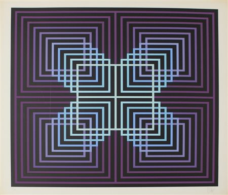 JEAN-PIERRE YVARAL (PARIGI 1934- 2002) Senza titolo Serigrafia Dim. 67x67...