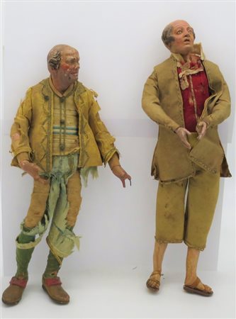 Coppia di figure  del presepe Napoletano - Pair of figures of the Neapolitan nativity scene