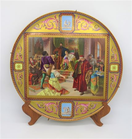 Piatto in porcellana policroma Vienna - A Vienna painted porcelain plate