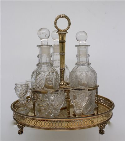 Liquoriera in argento dorato e cristallo - A  gilt silver and crystal tantalus