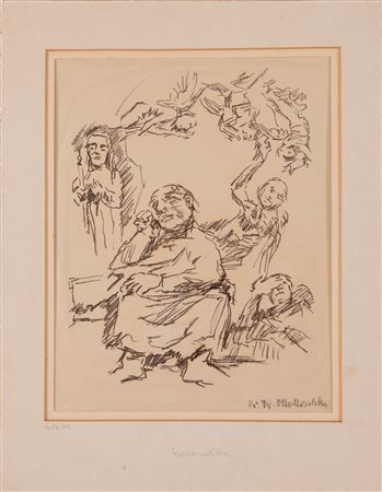 OSKAR KOKOSCHKA (Pöchlarn 1886 – Montreux 1980). “Figure”. Litografia su...
