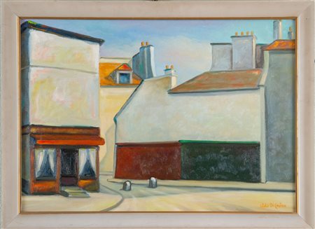 ALDO DI CASTRO (Roma 1932 - Velletri 2004). "Parigi Montmartre", 1974. Olio...