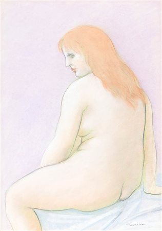 FRANCESCO MESSINA<br>Linguaglossa, 1900 - Milano, 1995 - Nudo di donna seduta
