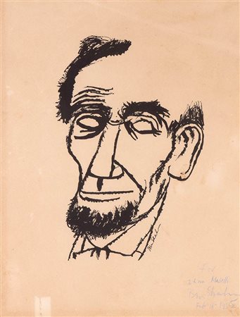 Ben Shahn<br>Kovno, 1898 - New York, 1969 - Ritratto di Lincoln