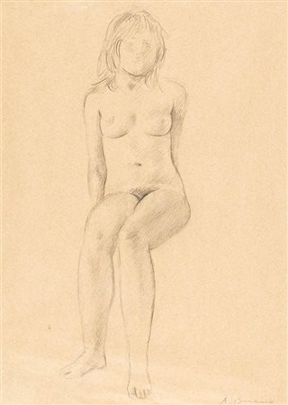 ANTONIO BUENO<br>Berlino, 1918 - Firenze, 1984 - Nudo seduto