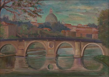 CARLO SOCRATE<br>Mezzanabigli, 1889 - Roma, 1967 - Roma, Ponte Sisto, 1961