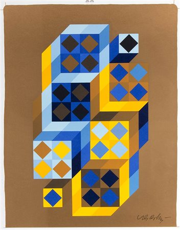 Victor Vasarely<br>Pécs, 1906 - Parigi, 1997 - Gold Composition