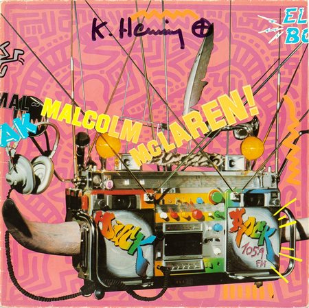 KEITH HARING<br>Reading, 1958 - New York, 1990 - Cover dell’Album “Duck Rock” di Malcolm McLaren,   1982