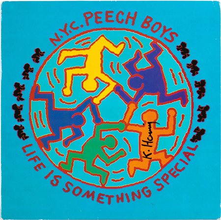 KEITH HARING<br>Reading, 1958 - New York, 1990 - Cover dell’Album “Live is Something Special” dei N.Y.C Peech Boys, 1983